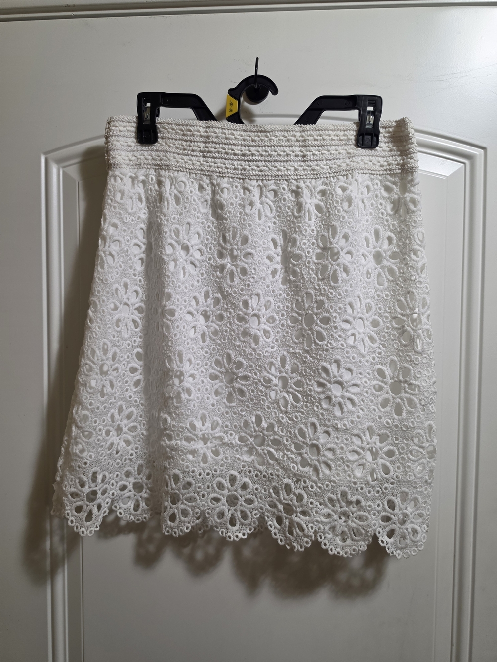 Rebellion White Floral Eyelet Skater Skirt
